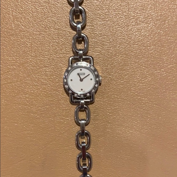 Coach Stainless Steel Link Watch with Crystals - Picture 5 of 6
